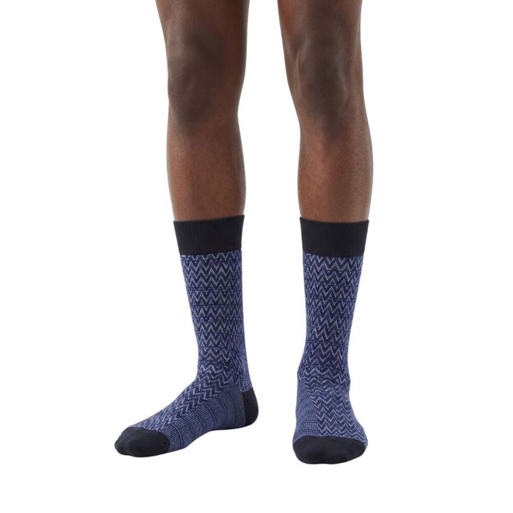 Missoni Midnight Blue MensChevron Melange Crew Socks-